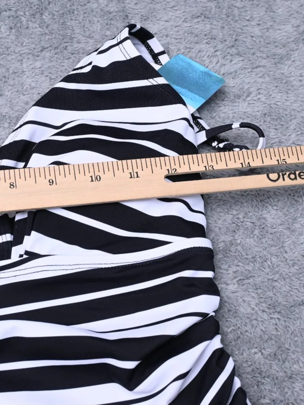 Swim Solutions Striped Tummy-Control Bust Support Swimsuit Women's Size 8 $86 - Picture 11 of 14